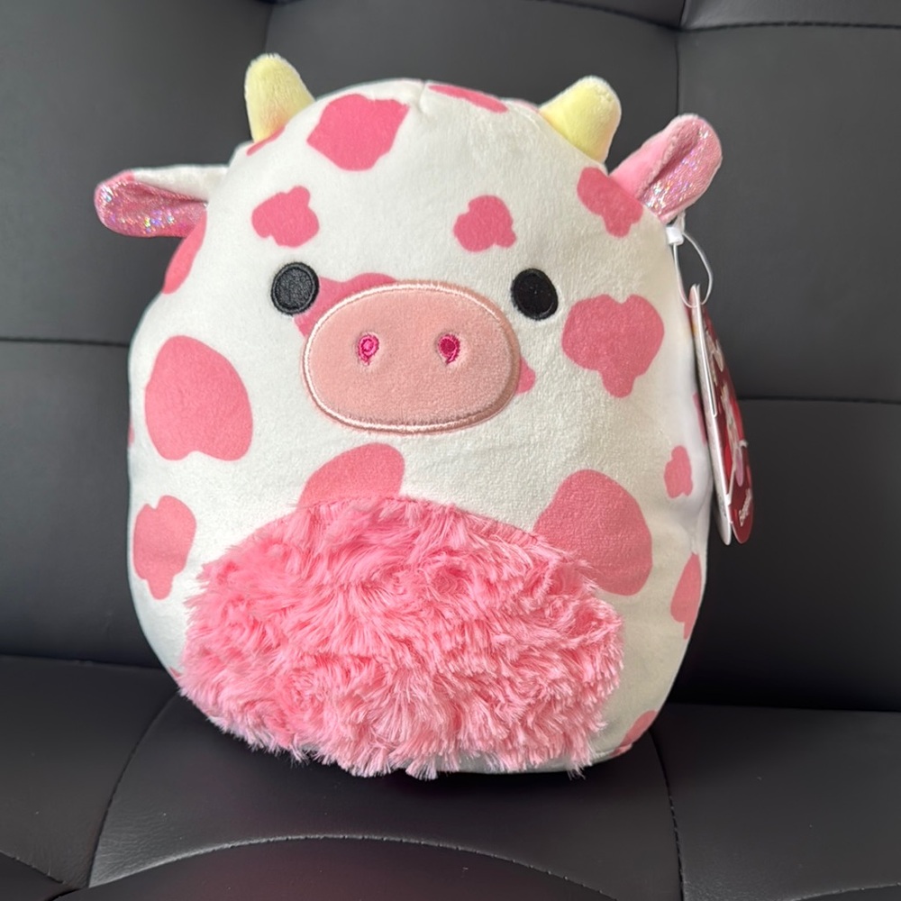 Squishmallows Pink and White Cow Plush Toy